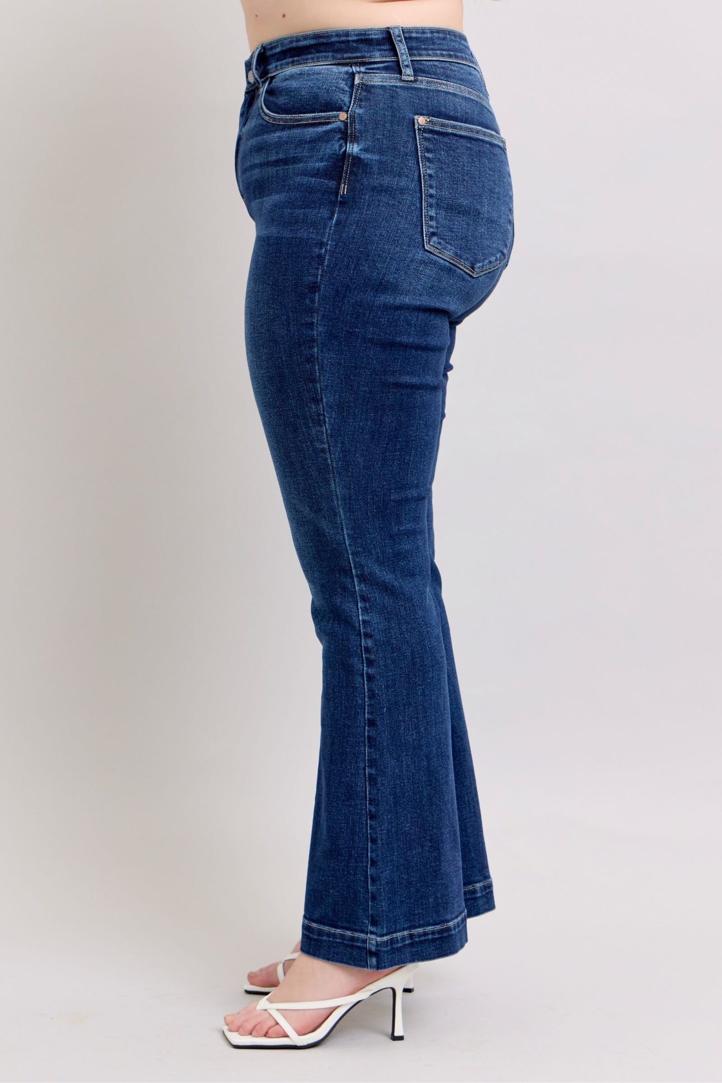 Judy Blue Full Size High Rise Flare Jeans with Pockets Plus Size - Blu Lotus Boutique