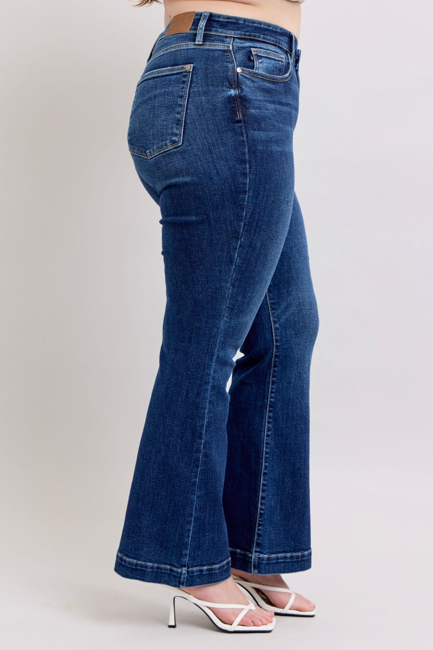 Judy Blue Full Size High Rise Flare Jeans with Pockets Plus Size - Blu Lotus Boutique