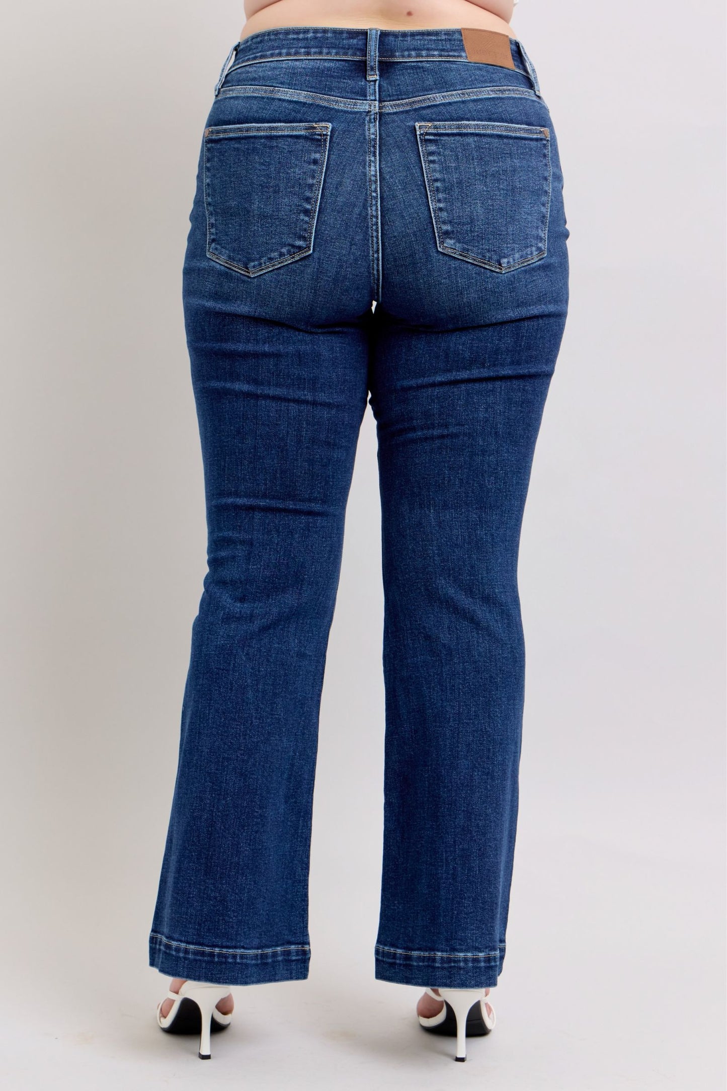 Judy Blue Full Size High Rise Flare Jeans with Pockets Plus Size - Blu Lotus Boutique
