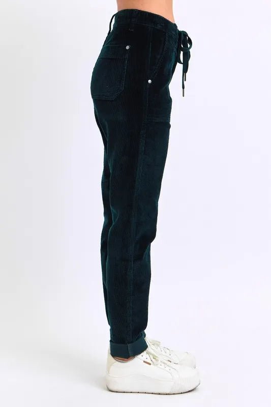 Judy Blue Full Size High Waist Corduroy Cuffed Jogger Plus Size - Blu Lotus Boutique