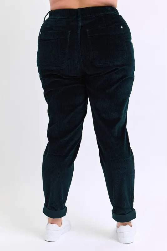 Judy Blue Full Size High Waist Corduroy Cuffed Jogger Plus Size - Blu Lotus Boutique