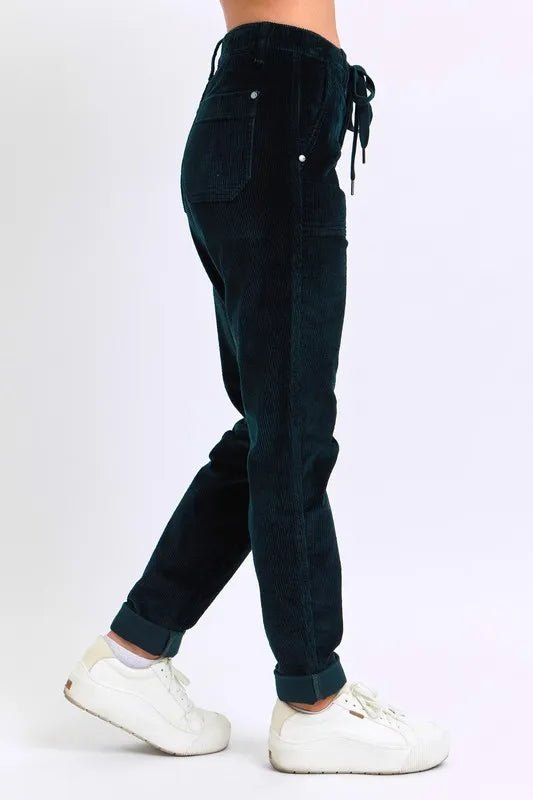 Judy Blue Full Size High Waist Corduroy Cuffed Jogger Plus Size - Blu Lotus Boutique