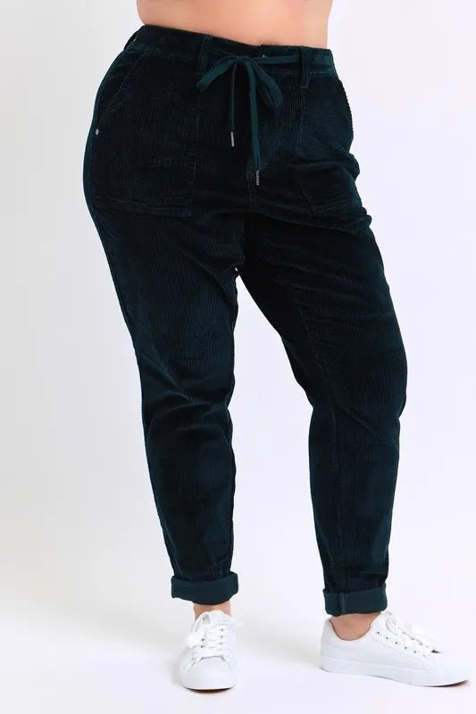 Judy Blue Full Size High Waist Corduroy Cuffed Jogger Plus Size - Blu Lotus Boutique