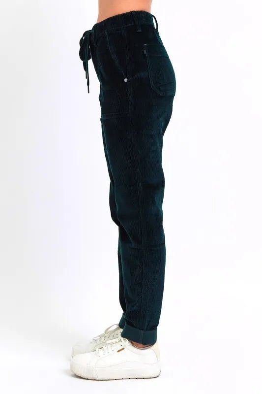 Judy Blue Full Size High Waist Corduroy Cuffed Jogger Plus Size - Blu Lotus Boutique