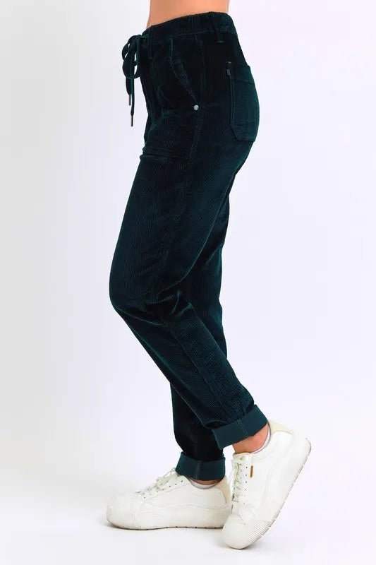 Judy Blue Full Size High Waist Corduroy Cuffed Jogger Plus Size - Blu Lotus Boutique