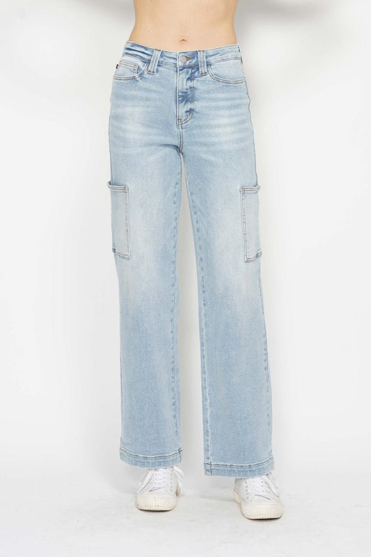 Judy Blue Full Size High Waist Straight Cargo Jeans - Blu Lotus Boutique