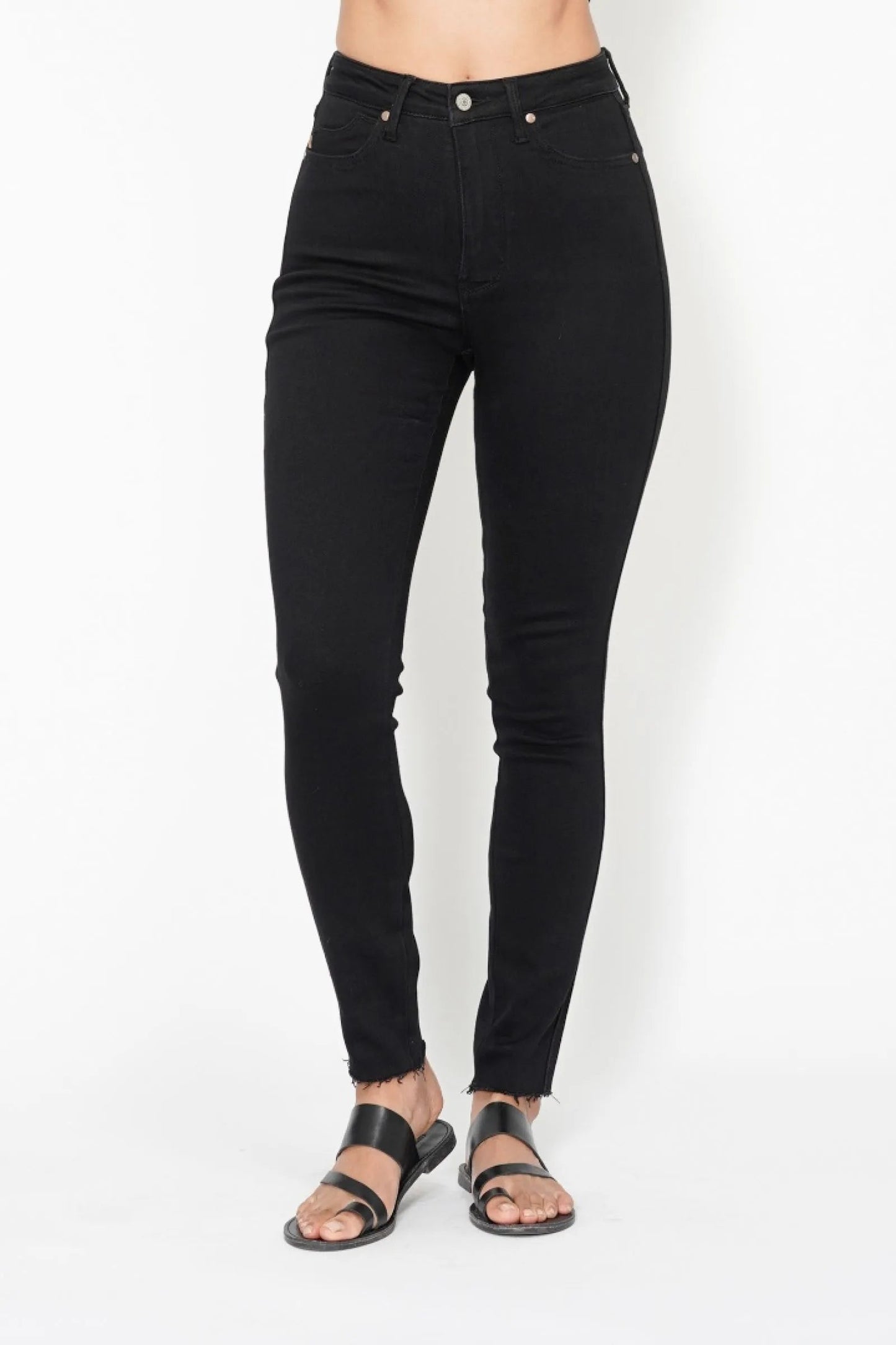 Judy Blue Full Size High Waisted Tummy Control Shield Pockets Skinny Jeans Plus Size - Blu Lotus Boutique