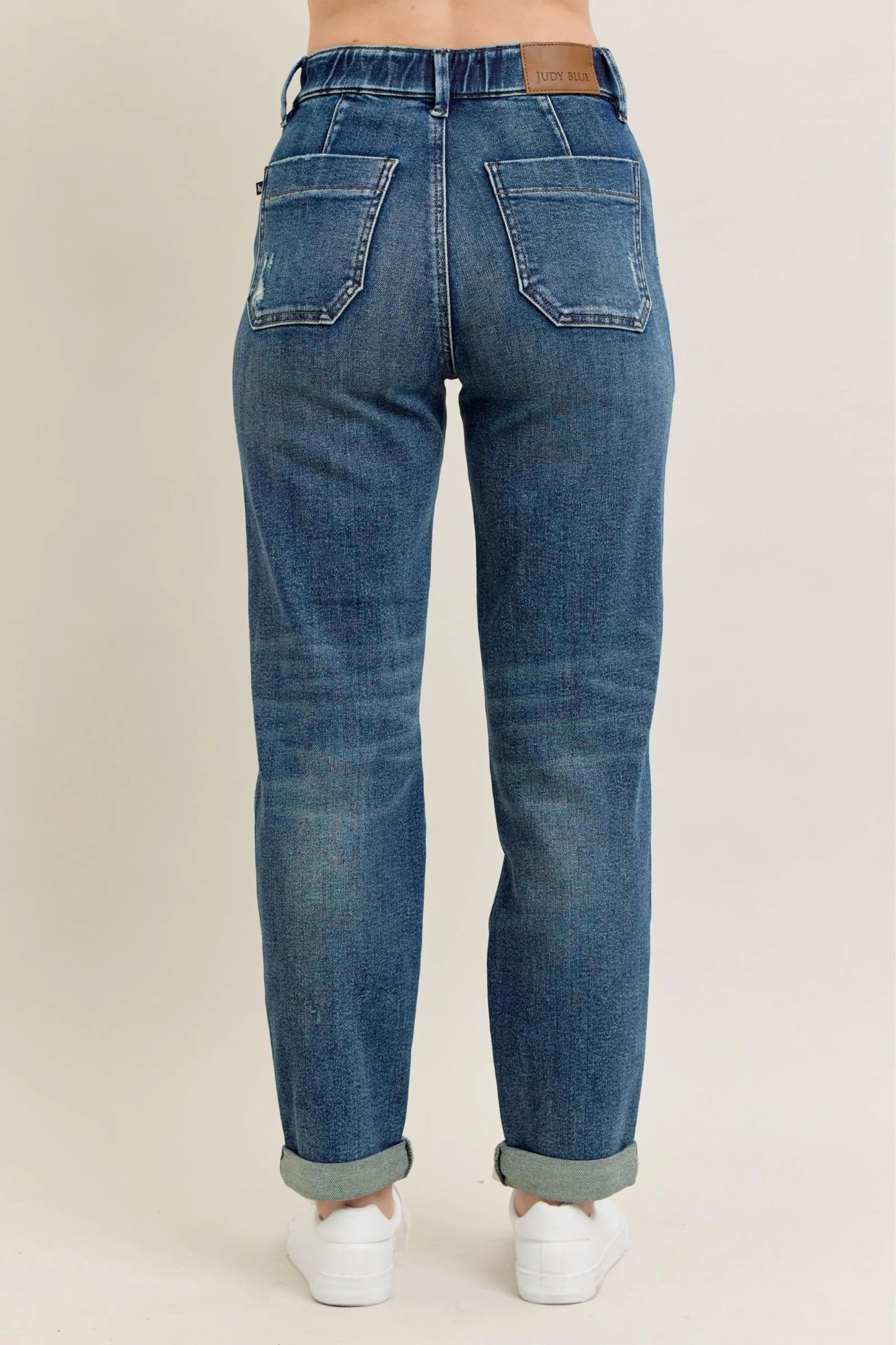 Judy Blue Full Size HW Vintage Wash Jeans w/ Drawstring Plus Size - Blu Lotus Boutique