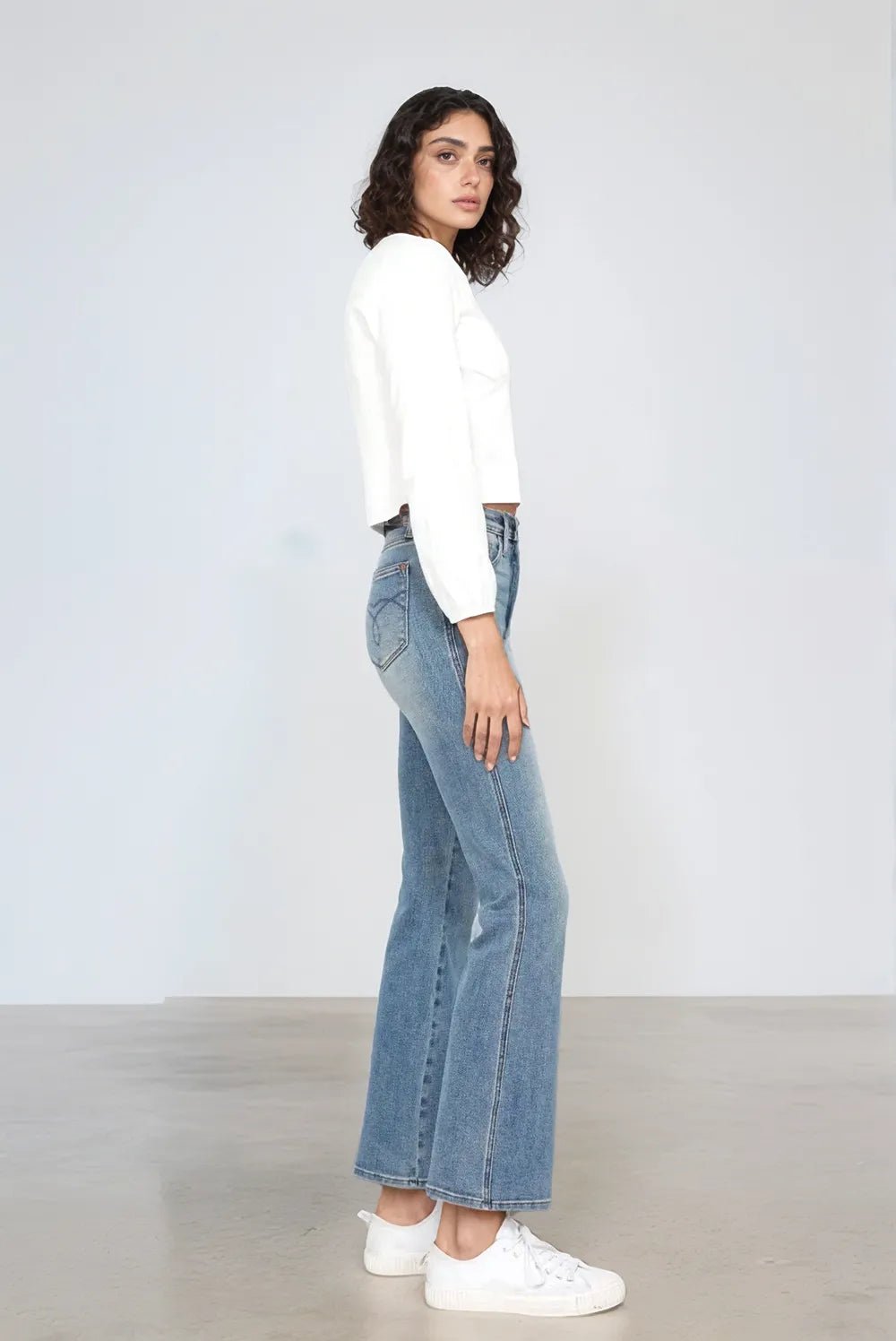 Judy Blue Full Size Tummy Control Back Embroidered Pocketed Bootcut Jeans Plus Size - Blu Lotus Boutique