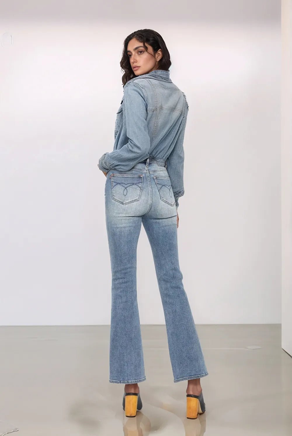 Judy Blue Full Size Tummy Control Back Embroidered Pocketed Bootcut Jeans Plus Size - Blu Lotus Boutique