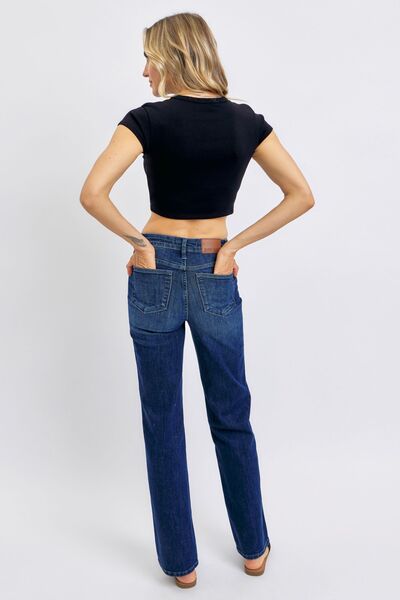 Judy Blue Full Size Tummy Control Straight Jeans Plus Size - Blu Lotus Boutique