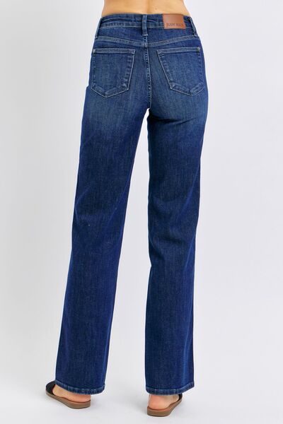 Judy Blue Full Size Tummy Control Straight Jeans Plus Size - Blu Lotus Boutique