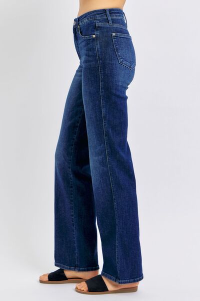 Judy Blue Full Size Tummy Control Straight Jeans Plus Size - Blu Lotus Boutique