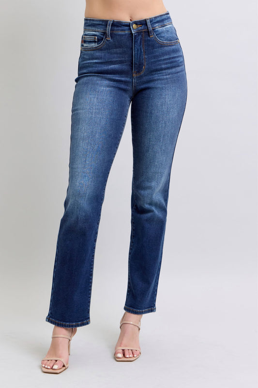 Judy Blue Full Size Washed Straight Leg Jeans with Pockets - Blu Lotus Boutique