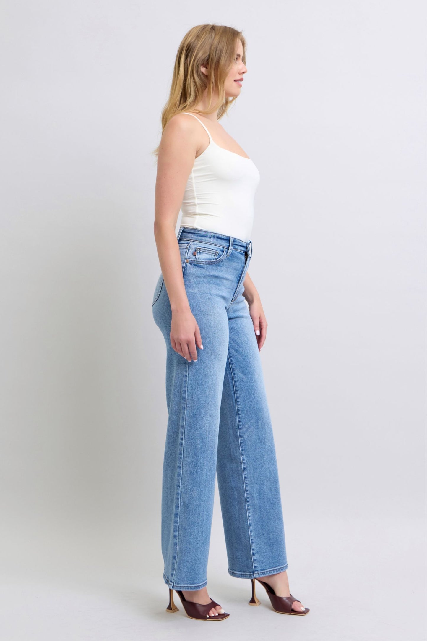 Judy Blue Full Size Wide Leg Jeans with Pockets - Blu Lotus Boutique