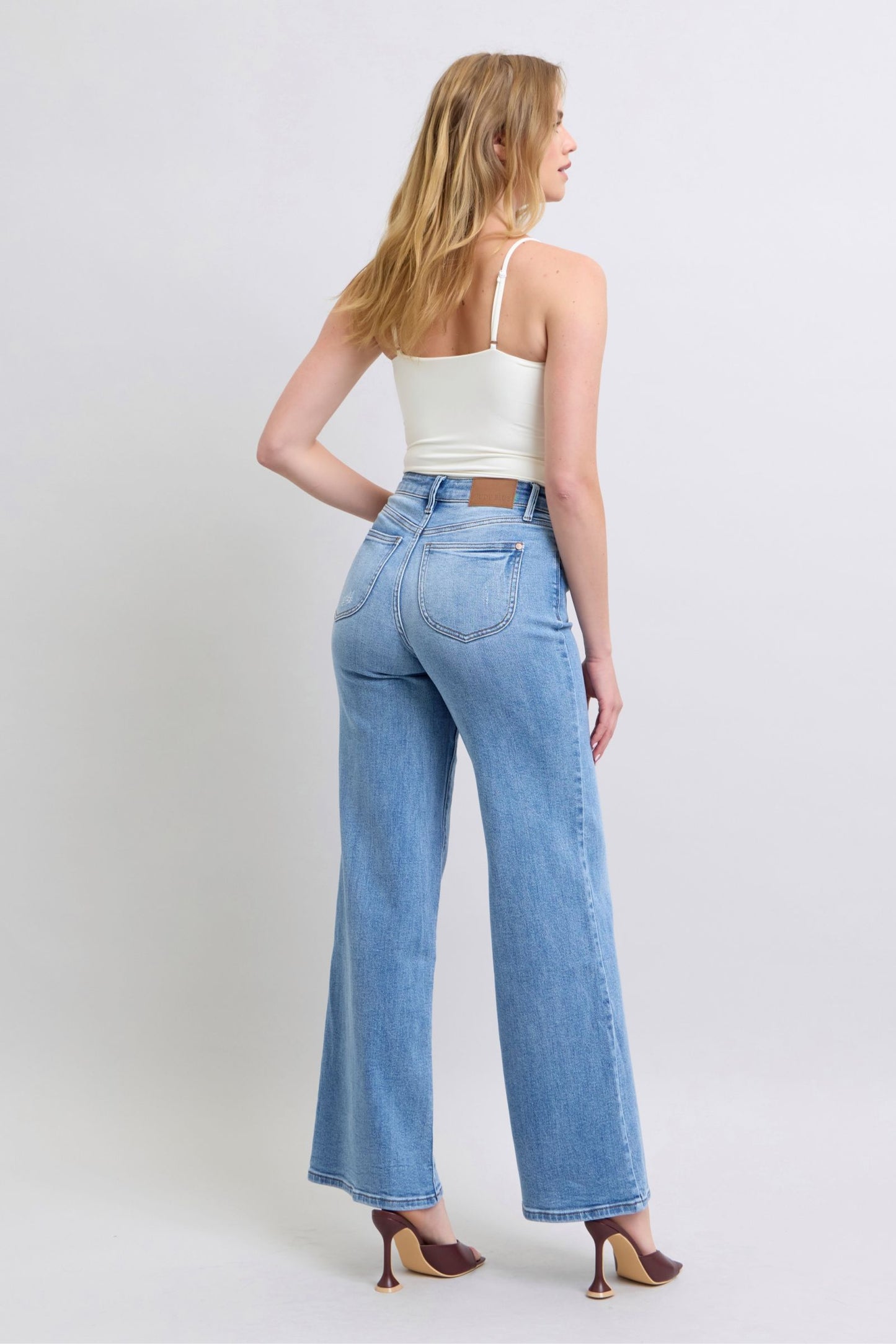 Judy Blue Full Size Wide Leg Jeans with Pockets - Blu Lotus Boutique
