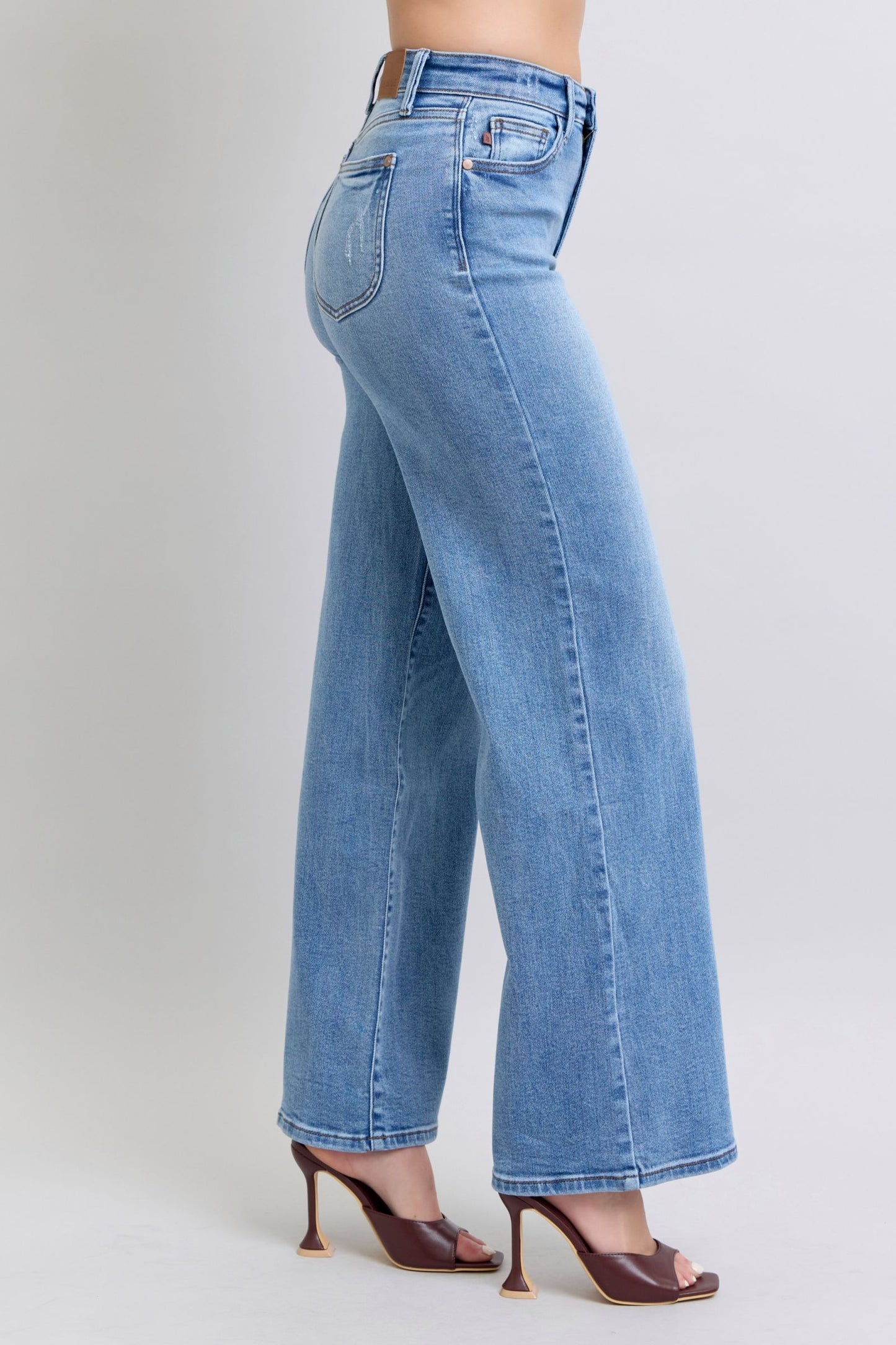 Judy Blue Full Size Wide Leg Jeans with Pockets - Blu Lotus Boutique