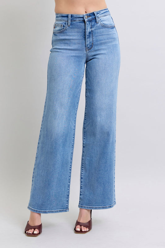 Judy Blue Full Size Wide Leg Jeans with Pockets - Blu Lotus Boutique