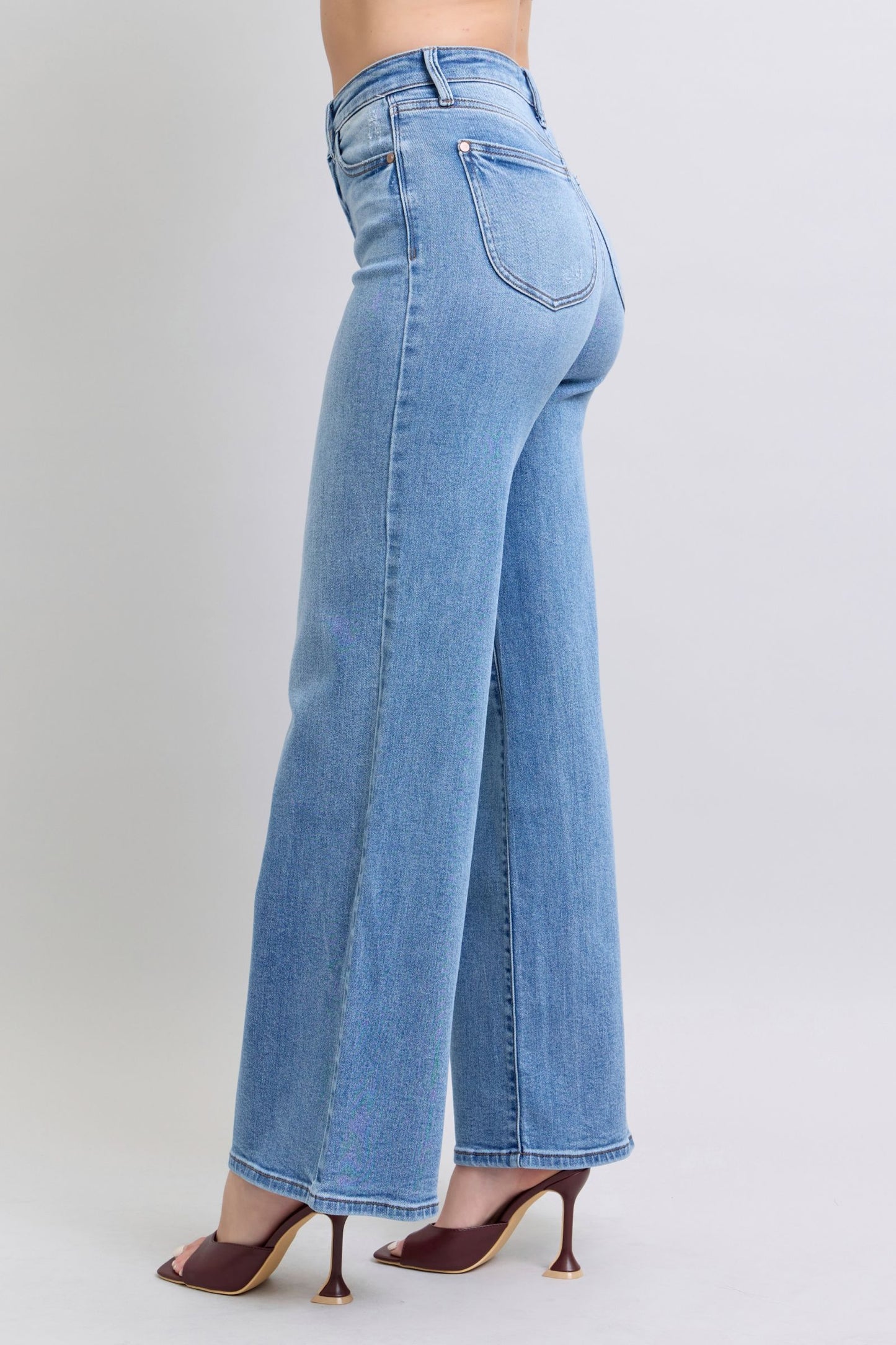 Judy Blue Full Size Wide Leg Jeans with Pockets - Blu Lotus Boutique