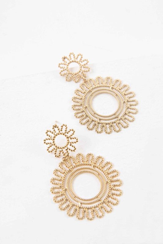 Lace Flower Drop Earrings - Blu Lotus Boutique