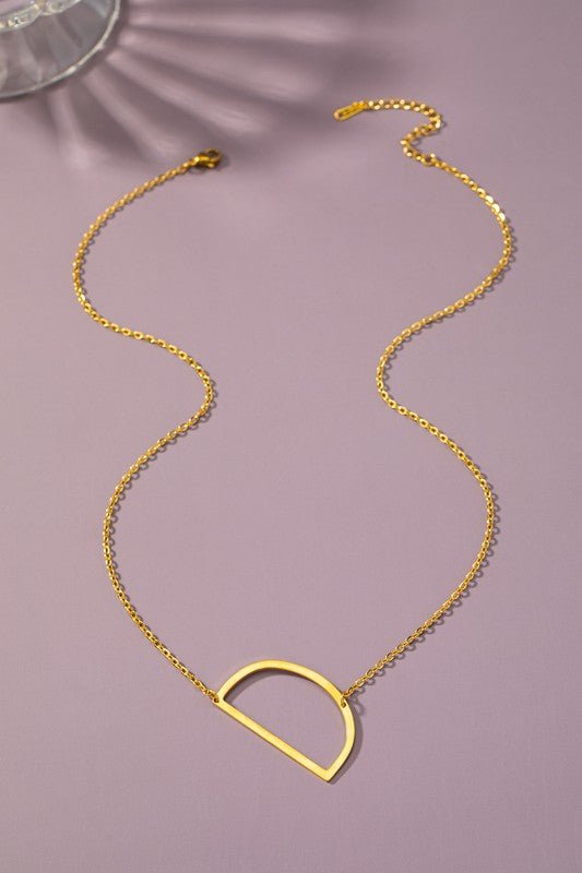 Large stainless steel initial pendant necklace - Blu Lotus Boutique