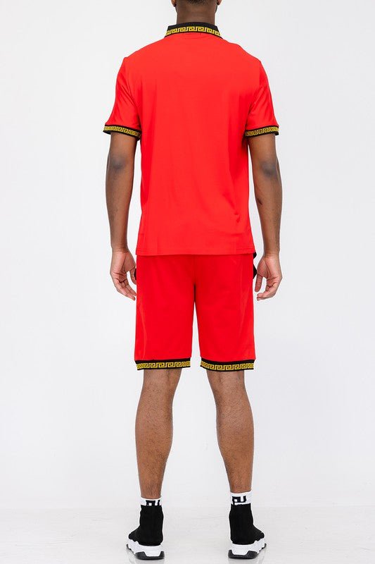 Lion Head Polo Shirt and Short Set - Blu Lotus Boutique