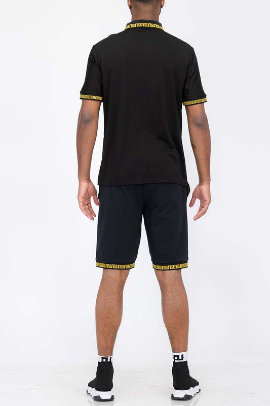 Lion Head Polo Shirt and Short Set - Blu Lotus Boutique