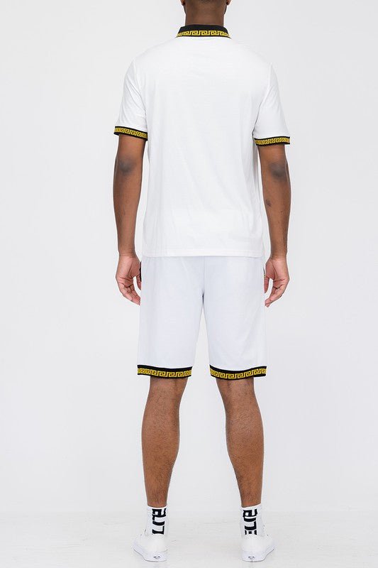 Lion Head Polo Shirt and Short Set - Blu Lotus Boutique