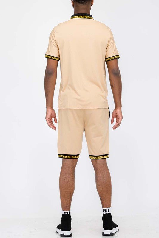Lion Head Polo Shirt and Short Set - Blu Lotus Boutique