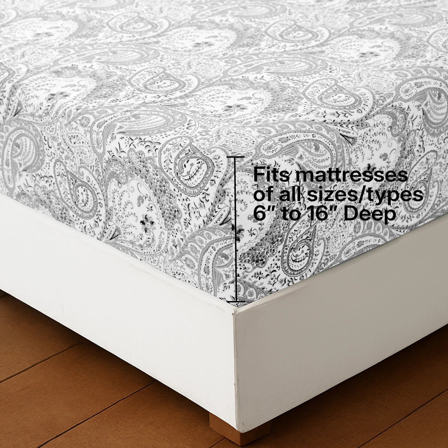 Lux Decor 4 - Piece Paisley Bed Sheet Set – Soft Brushed Microfiber Sheets with 16" Deep Pockets – Wrinkle - Resistant Bedding - Blu Lotus Boutique