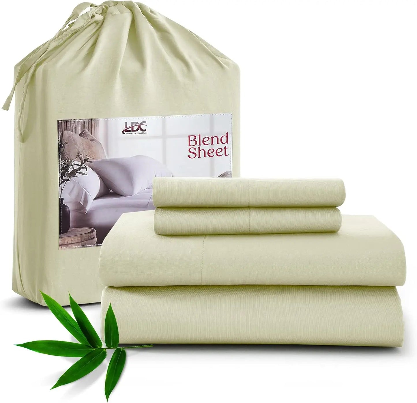Lux Decor Bedsheet Set, Rayon Derived from Bamboo, Breathable & Soft, Hotel Luxury Silky Bedding - Blu Lotus Boutique