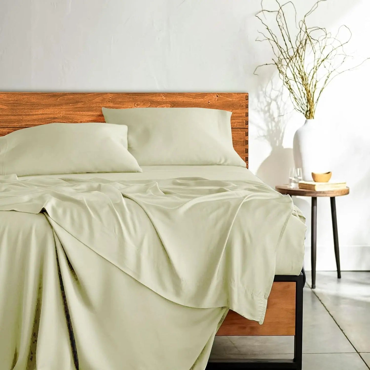 Lux Decor Bedsheet Set, Rayon Derived from Bamboo, Breathable & Soft, Hotel Luxury Silky Bedding - Blu Lotus Boutique
