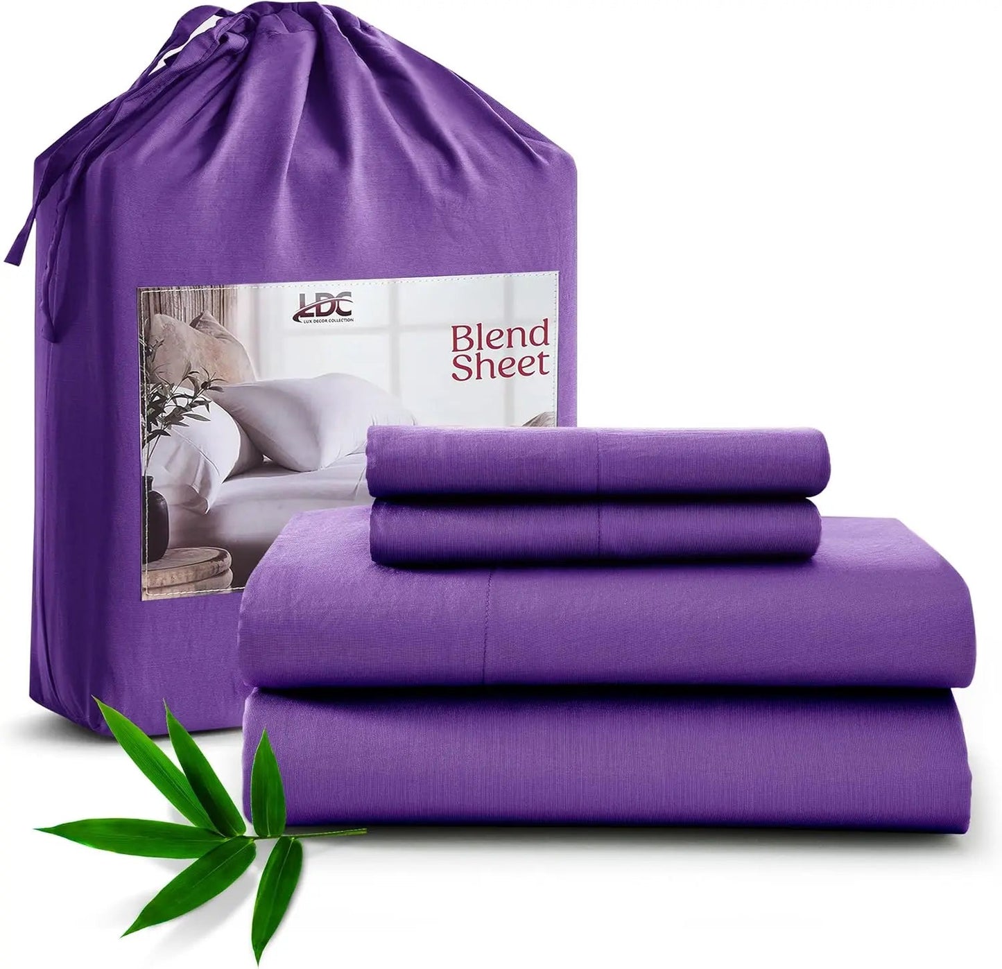 Lux Decor Bedsheet Set, Rayon Derived from Bamboo, Breathable & Soft, Hotel Luxury Silky Bedding - Blu Lotus Boutique