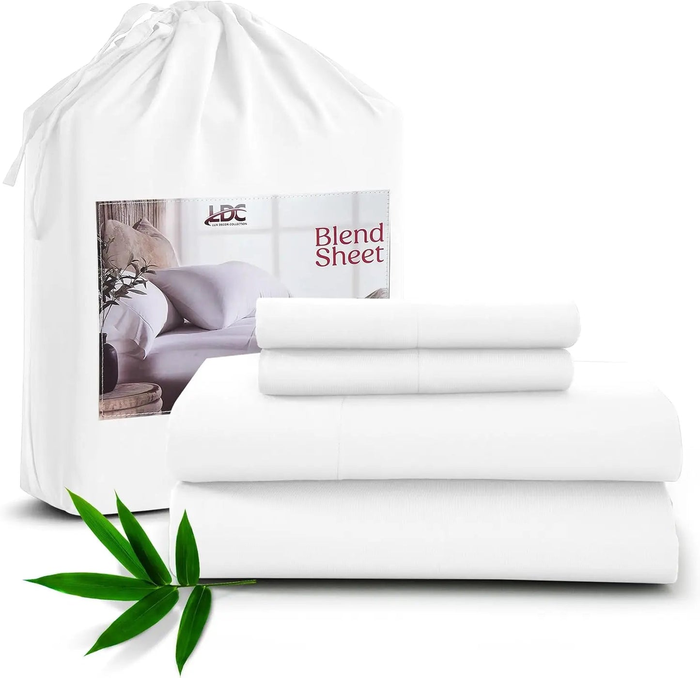 Lux Decor Bedsheet Set, Rayon Derived from Bamboo, Breathable & Soft, Hotel Luxury Silky Bedding - Blu Lotus Boutique