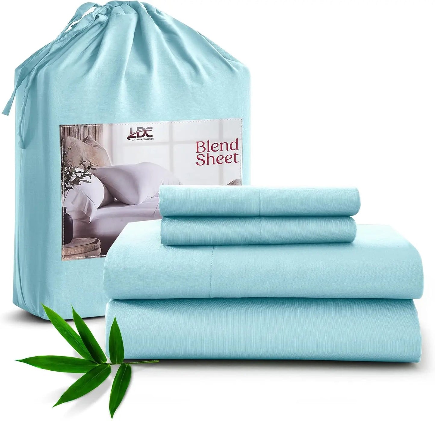 Lux Decor Bedsheet Set, Rayon Derived from Bamboo, Breathable & Soft, Hotel Luxury Silky Bedding - Blu Lotus Boutique