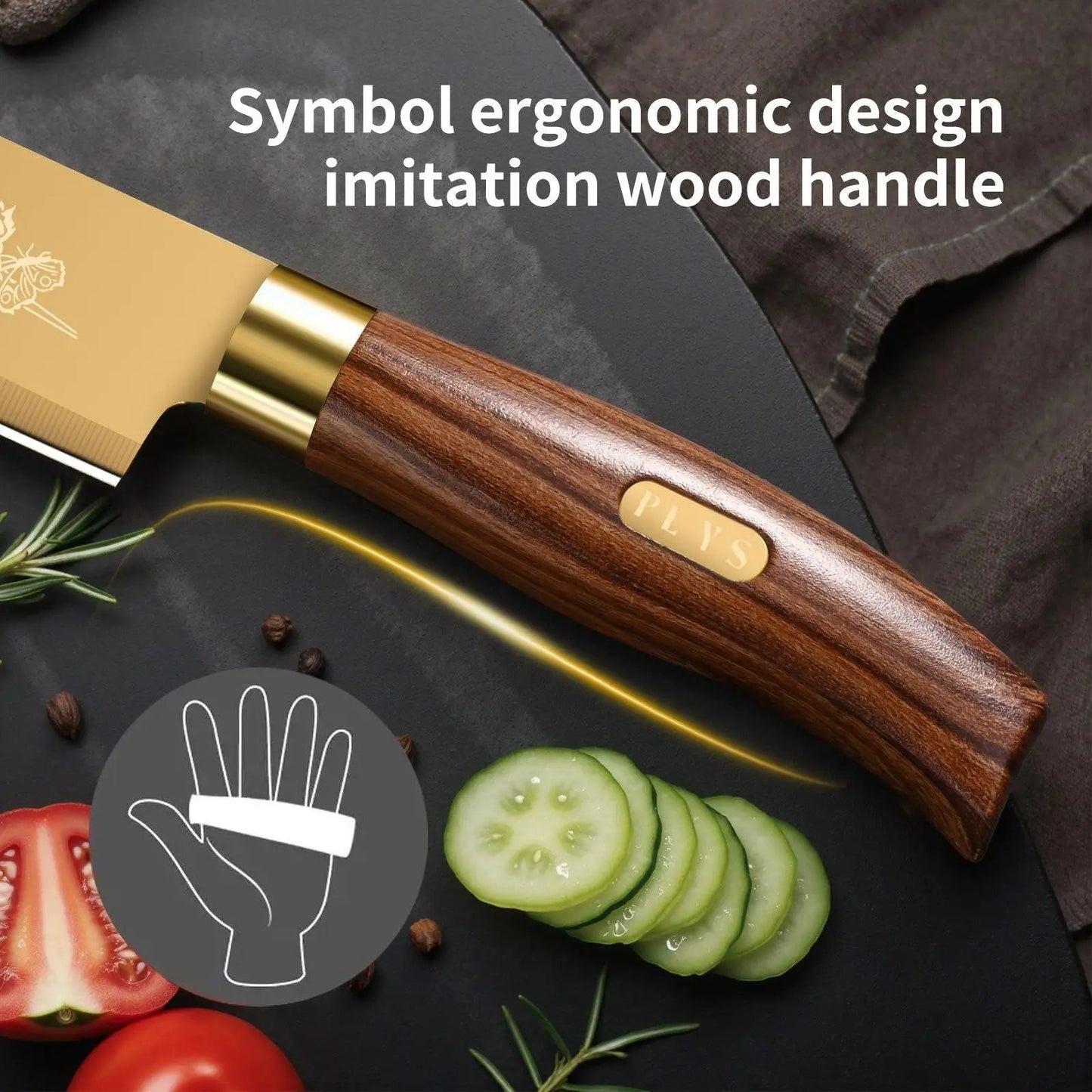 Luxury Gold Kitchen Knife Set - 4 - Piece Stainless Steel Blades with Titanium Plating. Ergonomic Handles. High - Performance Knives - Blu Lotus Boutique