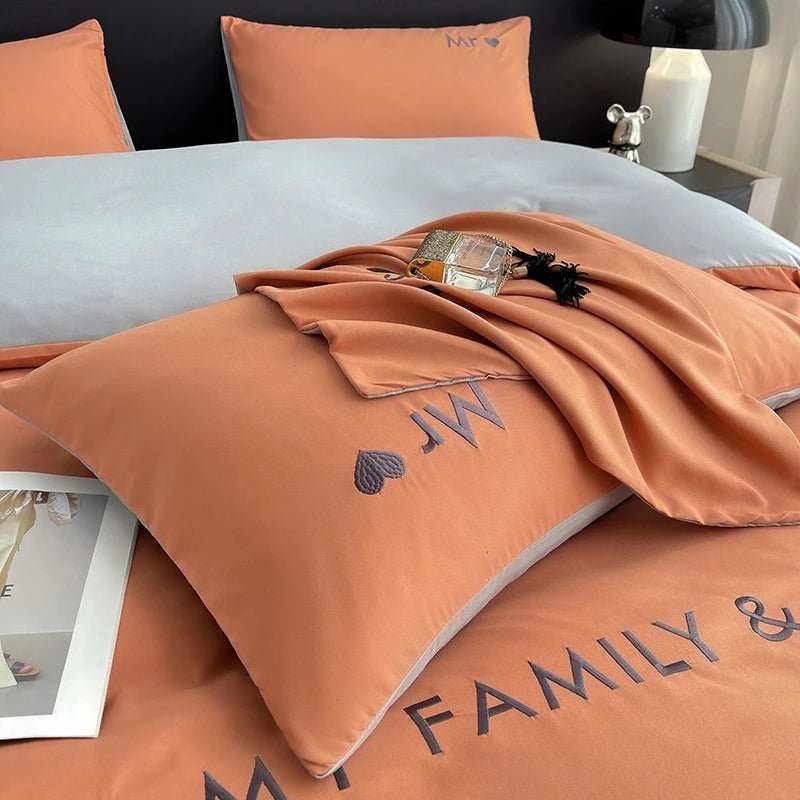 Luxury Nordic Egyptian Cotton Bedding Set King Queen Double Twin Size with Sheet Duvet Cover Pillowcase 1/2 People Bed Linen New - Blu Lotus Boutique