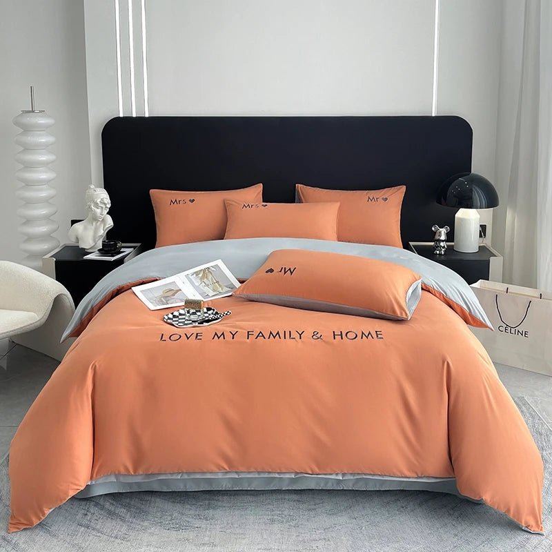 Luxury Nordic Egyptian Cotton Bedding Set King Queen Double Twin Size with Sheet Duvet Cover Pillowcase 1/2 People Bed Linen New - Blu Lotus Boutique