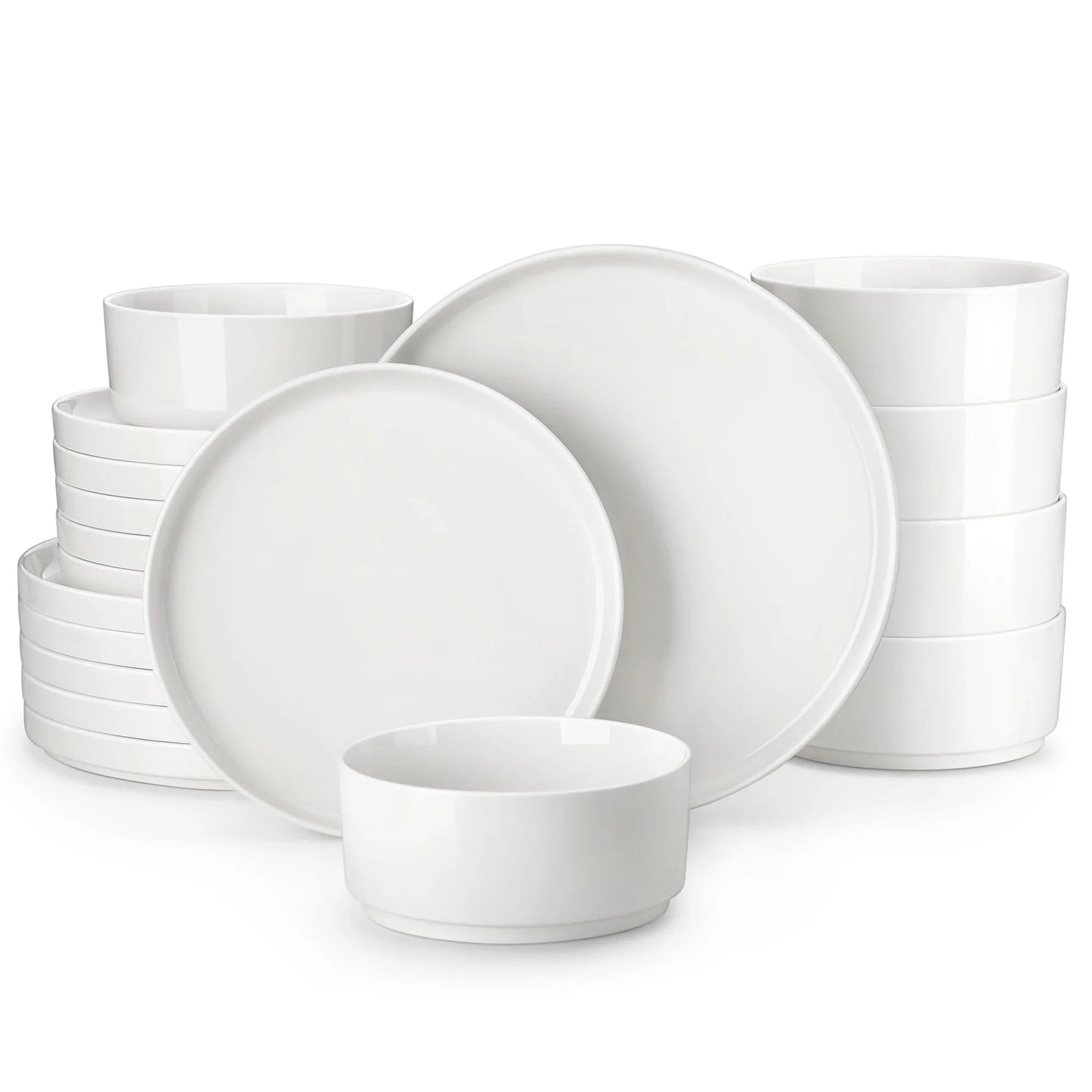 MALACASA Ceramic Tableware Set 12/16/18/24PCS Dinner Plate Dessert Plate Bowl Dinner Tableware Set Home Party Supply - Blu Lotus Boutique