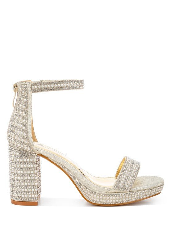 Mejuri Rhinestones And Pearl Embellished Sandals - Blu Lotus Boutique