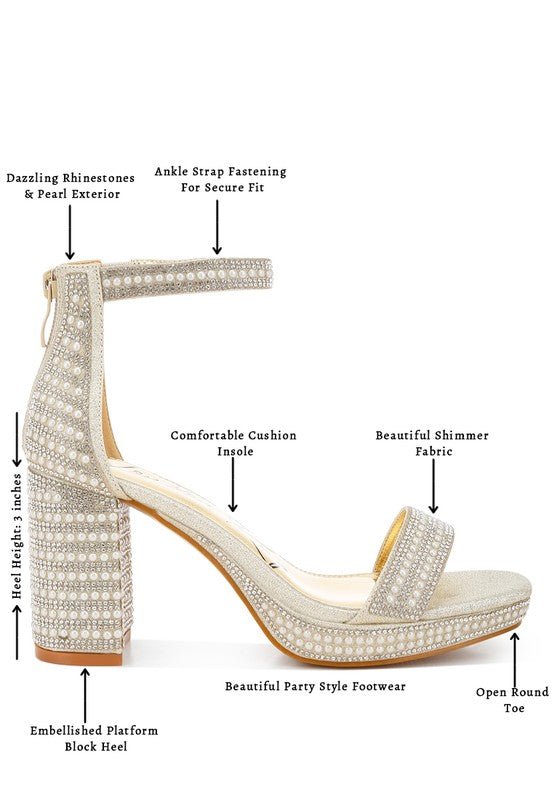 Mejuri Rhinestones And Pearl Embellished Sandals - Blu Lotus Boutique