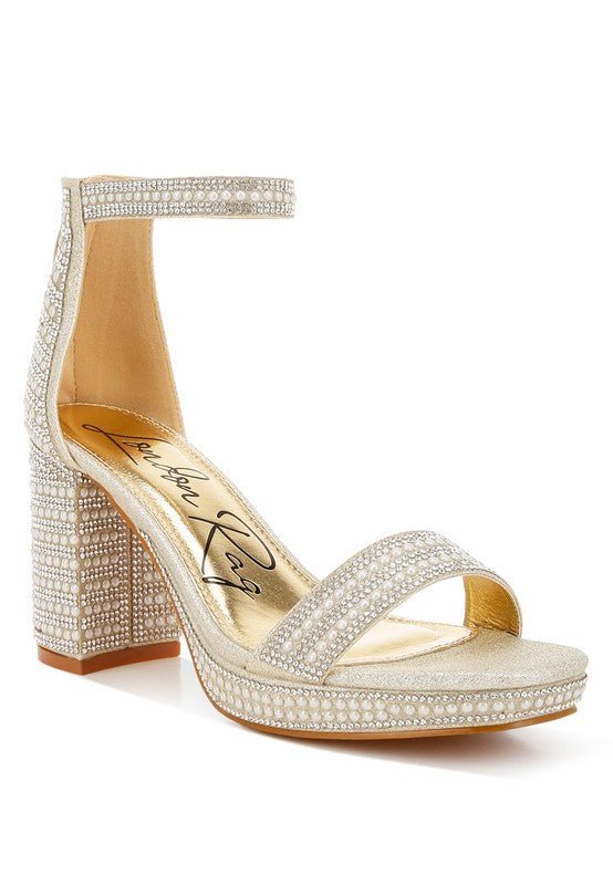 Mejuri Rhinestones And Pearl Embellished Sandals - Blu Lotus Boutique