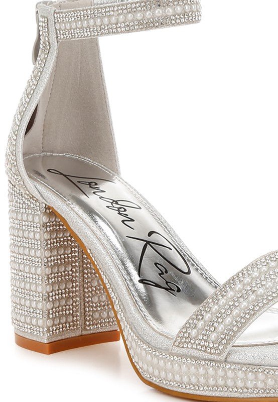 Mejuri Rhinestones And Pearl Embellished Sandals - Blu Lotus Boutique