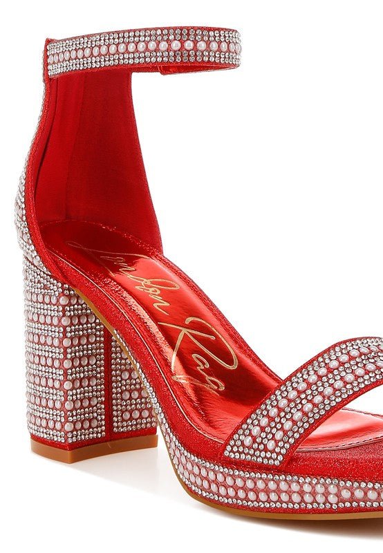 Mejuri Rhinestones And Pearl Embellished Sandals - Blu Lotus Boutique