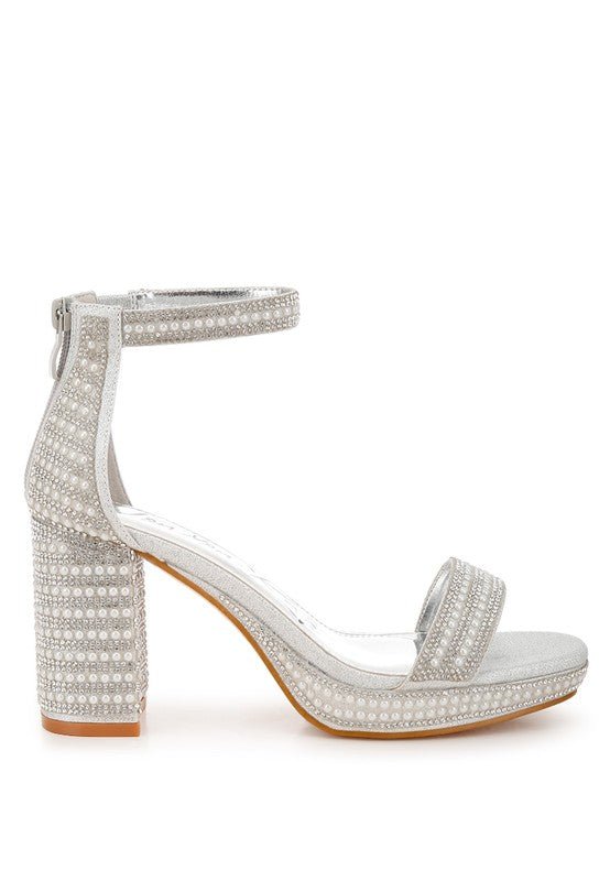 Mejuri Rhinestones And Pearl Embellished Sandals - Blu Lotus Boutique