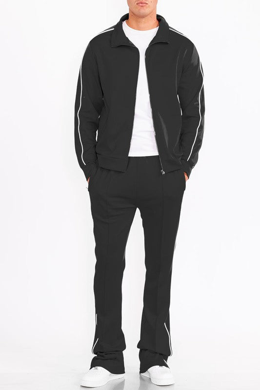 Mens Side Pipe Track Jacket - Blu Lotus Boutique