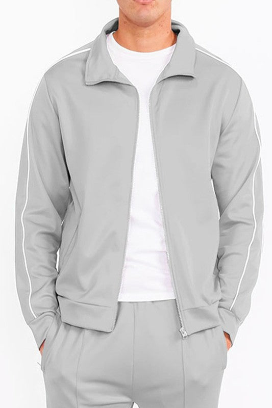 Mens Side Pipe Track Jacket - Blu Lotus Boutique
