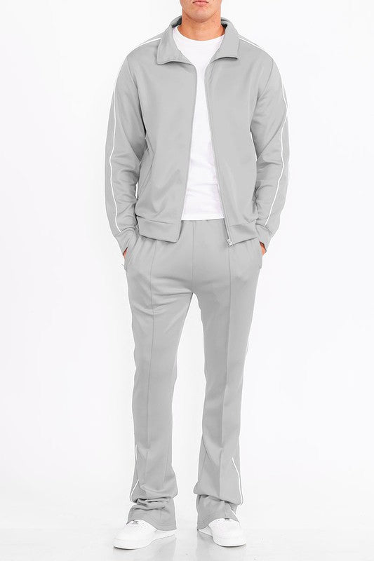 Mens Side Pipe Track Jacket - Blu Lotus Boutique