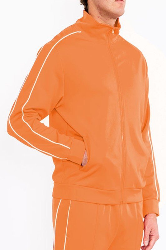 Mens Side Pipe Track Jacket - Blu Lotus Boutique