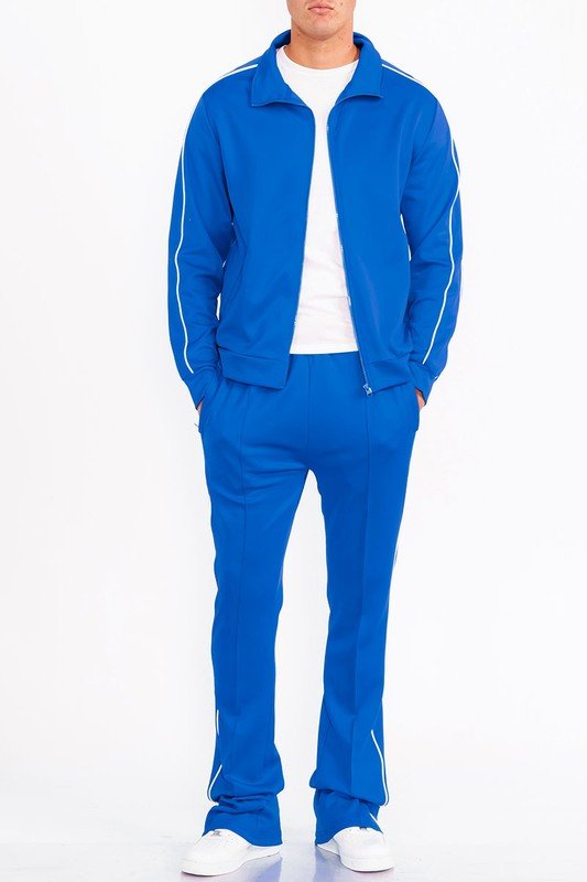 Mens Side Pipe Track Jacket - Blu Lotus Boutique